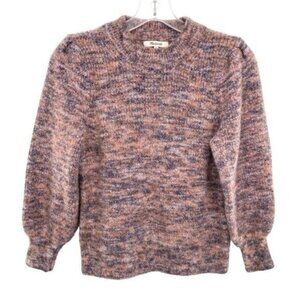 Madewell Space-Dyed Eaton Wool Blend Puff-Sleeve Pullover Sweater